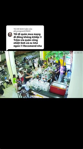 Trả lời @phuongoanh9820 # Dạ !!!! Do lượng khách quá lớn. Quán e biết còn rat nhieu sơ xót ,từ cách phục vụ đến nhiu luc lỡ ko còn vị từng ly nước. Rất mong sự cảm thông từ khách. Quán e rat bik ơn sự ủng hộ của quý khách hàng.