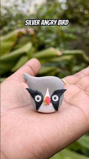 DIY Silver Angry Bird 🐦🔥 | Easy Clay Craft#shorts #ytviral #angrybirdscraft #diycraft