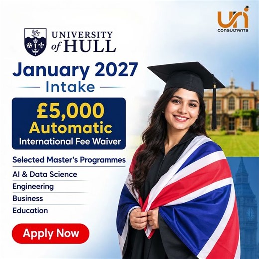 🎓 **Study at the University of Hull – January 2027 Intake 🇬🇧**