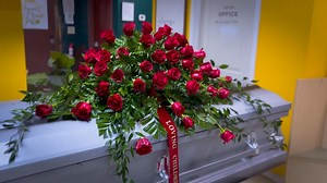 (She Said “Her Mother Loved Red) Honoring the Life of Joyce Capler Mitchell Currently Delivering a 70 stem Rose Casket Spray 🌹 to McDuffie Funeral 1525 Broadway Gary,IN | The House of Elegant Florals LLC