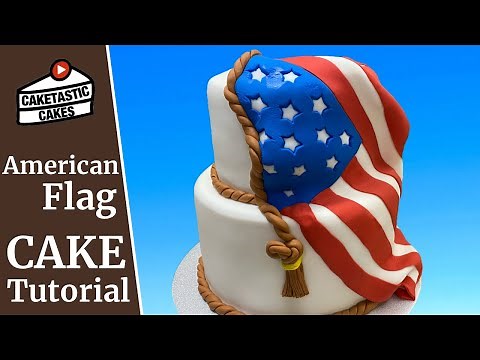 Fondant American Flag Cake Tutorial