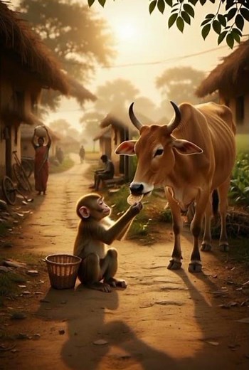 Monkey & Cow | A Beautiful Friendship ❤️ | Short Video