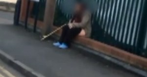 Watch: Woman caught on camera having a POO outside a school