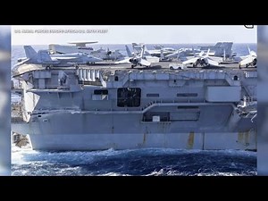 New look at damaged US aircraft after it collided with ship in Mediterranean Sea