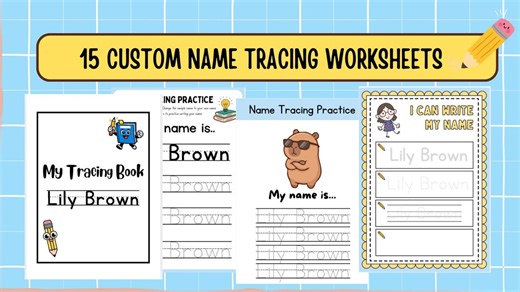 Custom Name Tracing Worksheet Printable Preschool & Homeschool Writing Practice Personalized Handwriting Worksheet - Etsy