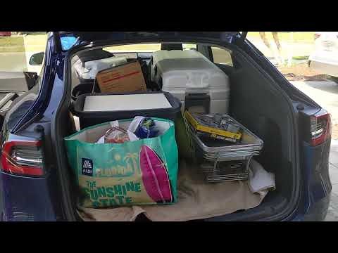 Tesla model Y cargo capacity demonstration