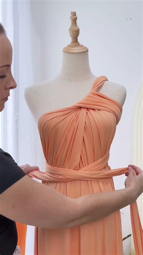 Twisted One Shoulder Style - Infinity Dress Tutorial | Peach