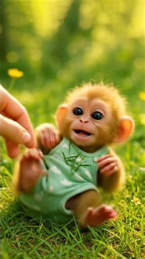 Watch What Happens When You Tickle a Baby Monkey! #cute #monkey