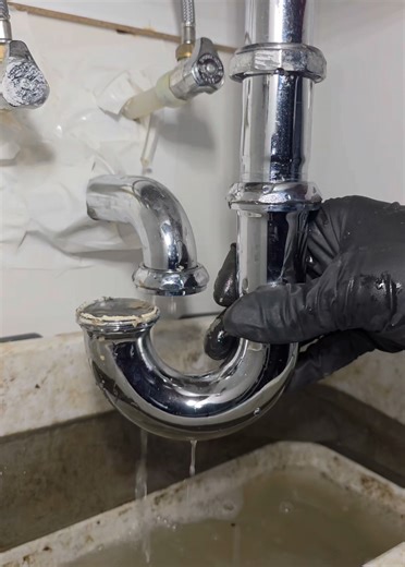 Fixing a Plugged Sink #plumber #plumbing #fypシ゚ #sink #drain | plumbing