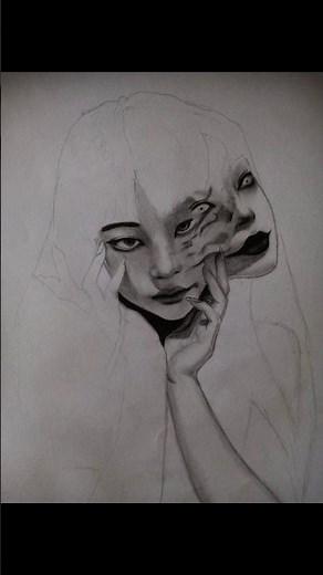 Tomie Drawing Process ✍️ | Junji Ito Fan Art | Horror Anime Sketch 🌹