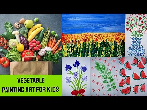 vegetable painting art for kids|5 easy vegetable painting| amazing vegetable painting