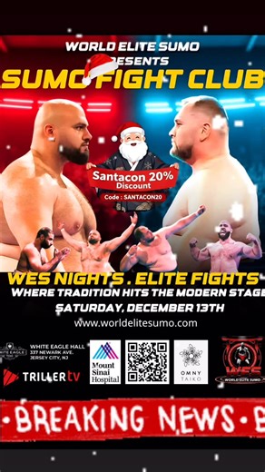 WES - World Elite Sumo | Santa’s rolling into the ring this year 🎅🔥 Prepare for a full Santacon invasion at WORLD ELITE SUMO — happening Saturday, December 13.... | Instagram