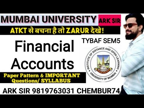 FINANCIAL ACCOUNTS| 2026Atkt exam|Tybaf sem5| Imp questions| Mumbai University Solution|ARk sir