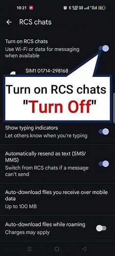 How To Turn Off RCS Messaging On Android. #RCS #sms #shorts #viral