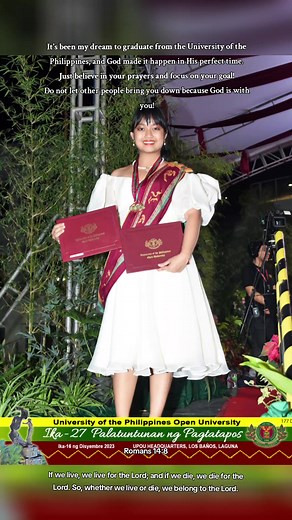 University of the Philippines Open University 27th Commencement Exercises Diploma in Computer Science Chancellor's List and Excellent in Computer Science (Top Graduate) Awardee #marycodeslife #upou #universityofthephilippines #sablay2023 #iskolarngbayan #padayon #fyp #foryourpage