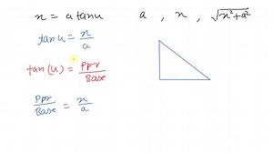 SOLVED:Explain why using trigonometric substitution with x= a tanu often involves a triangle with side lengths a and x and hypotenuse of length √(x^2 a^2)