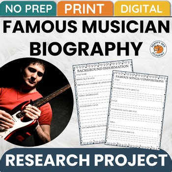 Famous Musician Biography Project Based Learning My Favorite Singer PBL Activity