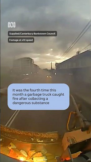 Dumpster fire on wheels as battery catches alight in garbage truck | ABC News