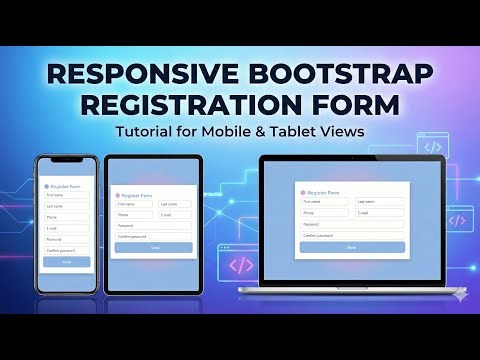 How to create a responsive register form Using Bootstrap & CSS | Sign up form #form #signupform
