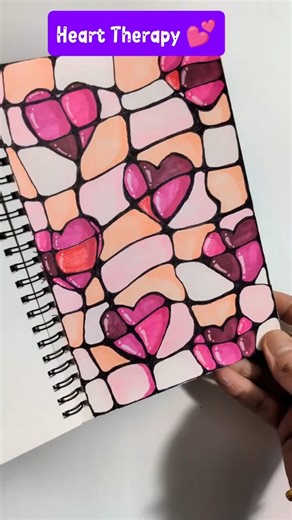 Satisfying Heart Pattern Coloring 💖 | Aesthetic Valentine Art. #shorts #valentine