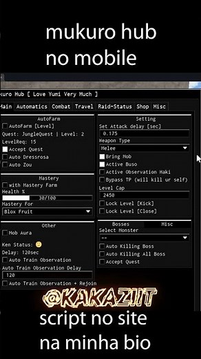 Eu usei o Mukuro Hub no Executor Mobile!! (melhor script para blox fruits)