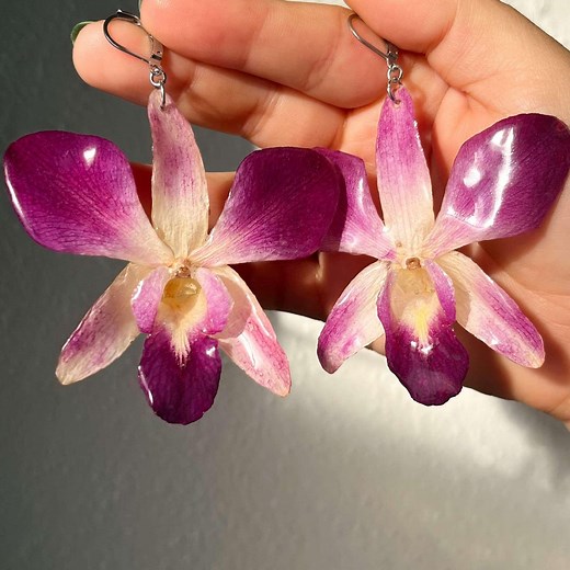 Purple Orchid Earrings - Etsy