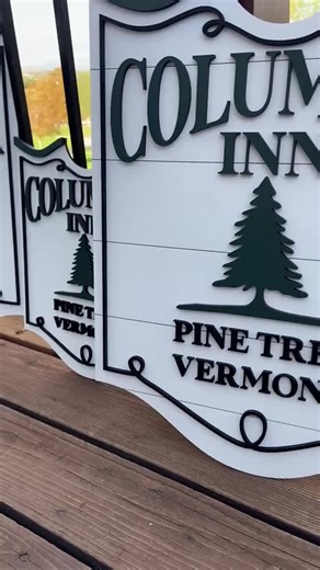 Columbia Inn Pine Tree Sign: Vermont Christmas Decor - Etsy
