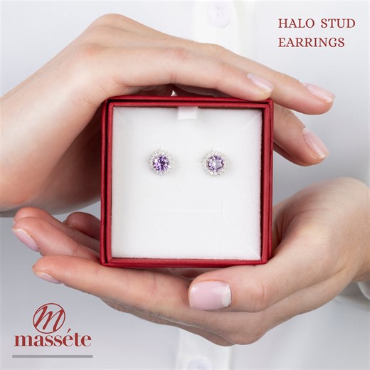 Watch Sterling Silver Halo Stud Earrings with Removeable Jacket on Amazon Live