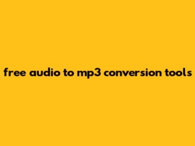 Download Free Audio To MP3 Conversion Tools
