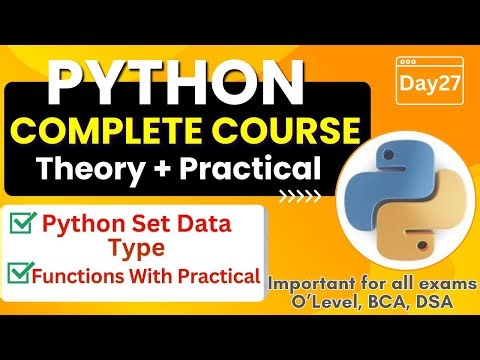 Python Set Data Type | Functions of Set Data | Python Complete Course for Beginners - Day27
