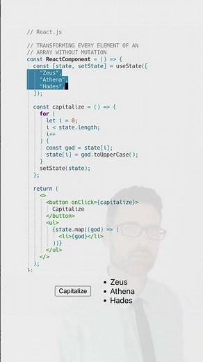 Transform React.js array state without mutation