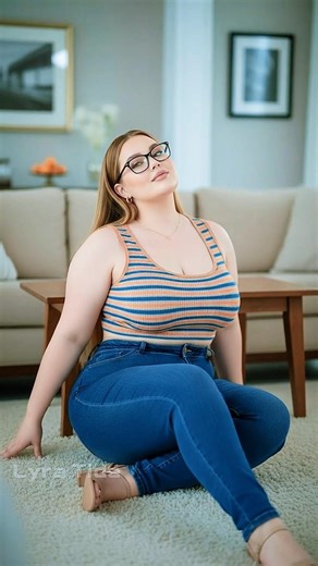 Striped Crop Top + High Waist Jeans on CURVY Body = Fire Look 2026 🔥 #viral #curvy #shorts