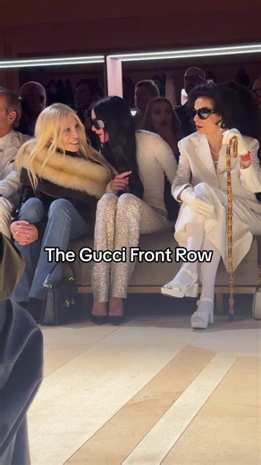Just three best friends. Today in Milan #DonatellaVersace #mariacarlaboscono and #BiancaJagger all stepped out for the #gucci show.