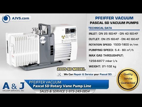 Pfeiffer Vacuum Pascal SD Rotary Vacuum Pump Line (2005 SD) (2033 SD)