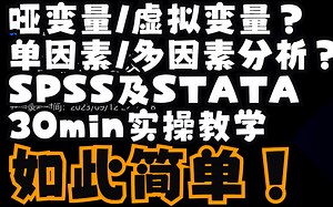 SPSS/Stata/R/SAS统计知识漫谈！第十弹！哑变量/虚拟变量？ 单因素/多因素分析？ SPSS及STATA 30min实操教学！