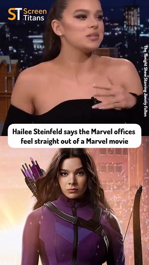 Hailee Steinfeld describes the Marvel offices as a real-life Marvel adventure 🤯 #HaileeSteinfeld #MarvelStudios #marvelmovies | Screen Titans
