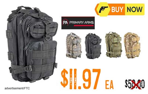 Primary Arms Modular Assault Packs Ast Colors, On Sale, $11.97 76% OFF!