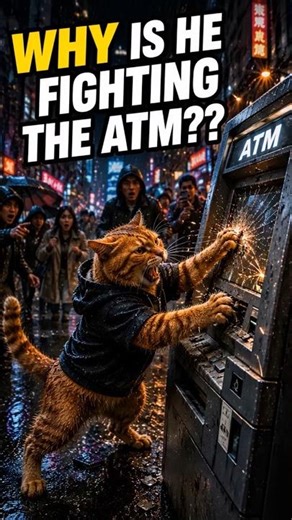 Why Is He Fighting The ATM?? 🐱💳 #shorts