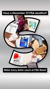 If your FSA deadline is 12/31, you need to spend those funds ASAP! Shop with us and take advantage of: ✨ 2,500 products & 600 brands backed by our FSA eligibility guarantee 💳 Paying directly with your FSA card (no receipts, no waiting) ✔️ Immediate payment processing to make sure the FSA dollars used are from your 2024 plan 📦 Free shipping on $50 orders 😌 Peace of mind knowing you used your funds to help take care of you & your family | FSA Store
