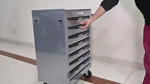 Rolling Tool Chest, 7 Drawers Tool Storage Cabinet, Toolbox with Wheels, Portable Tool Cabinet Organizer with Locking System & Drawer Liners, for Garage, Warehouse, Workshop, Repair Shop (Silver)