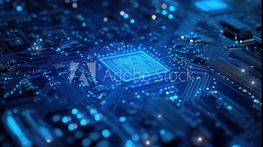 Abstract blue circuit board background. Abstract technology background. High technology and digital network. Futuristic hi-tech. High tech connection network pattern. Digital circuit board. 4K Video