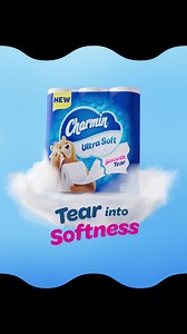 NEW Charmin Ultra Soft Smooth Tear has wavy edges and is 2x more absorbent so you can use less!* *vs leading US Bargain Brand | Charmin