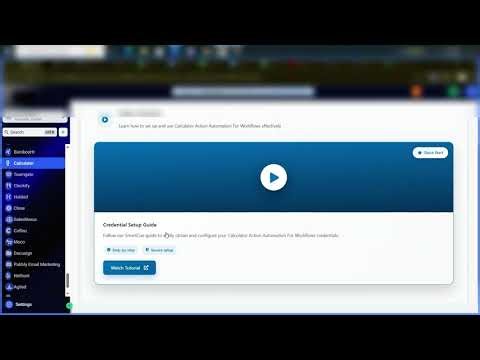 Calculator Action Automation For workflows:subaccount version
