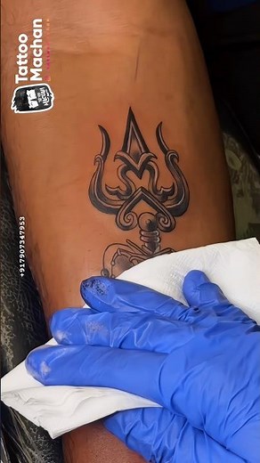 Lord Shiva Trishul Tattoo Design | Intricate Religious Tattoo by Kerala Traveling Artist