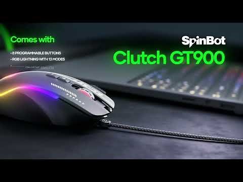 SpinBot Clutch GT900 Gaming Mouse | 8 Programmable Buttons | Software Support