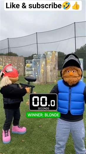 ok that stings! 🤣funny mum & son puppets paintball pain test challenge, comedy, sketch & oneliners🤣
