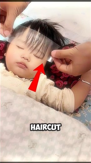"Her mom cut her hair very gently."
