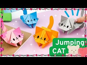 Origami Paper Jumping Cat🐱/How to make paper cat/Step by Step Tutorial for kids#diy #art #origami