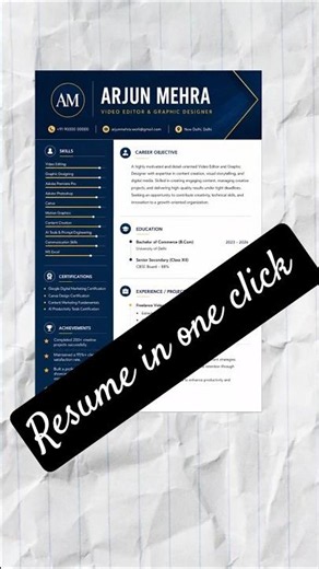 🤯 ChatGPT Se Professional Resume 15 Second Mein ||ChatGPT AI