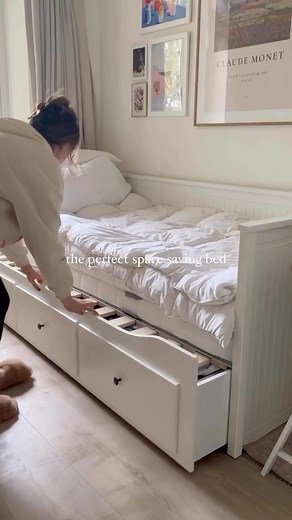 2.2M views · 67K reactions | Perfect for your bestie nights in 﫣懶 ikea hemnes  repost from @charliecchloe follow @isabellathatgirll for “That Girl” content on your feed ️ last time this video got 9 million views let’s see how many this time凉 #apartment #apartmentinspo #homedecor #bed #ikeahemnes #ikea #ikeahack #hemnes #bedroominspo | Isabellathatgirll | Facebook